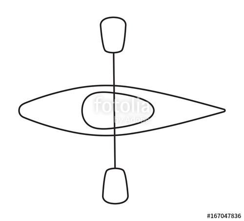 500x452 This Is A Simple Line Drawing Of A Kayak And Paddle Stock Image