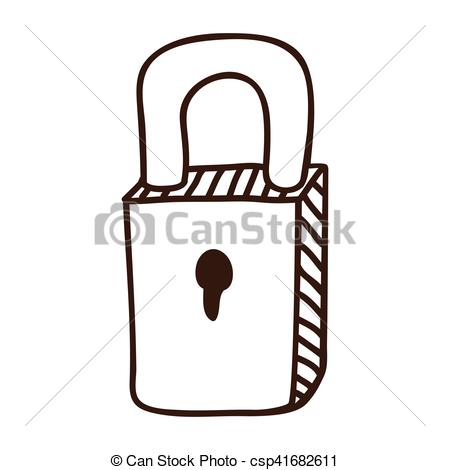 450x470 Security Padlock Icon Over White Background Draw Design Vector