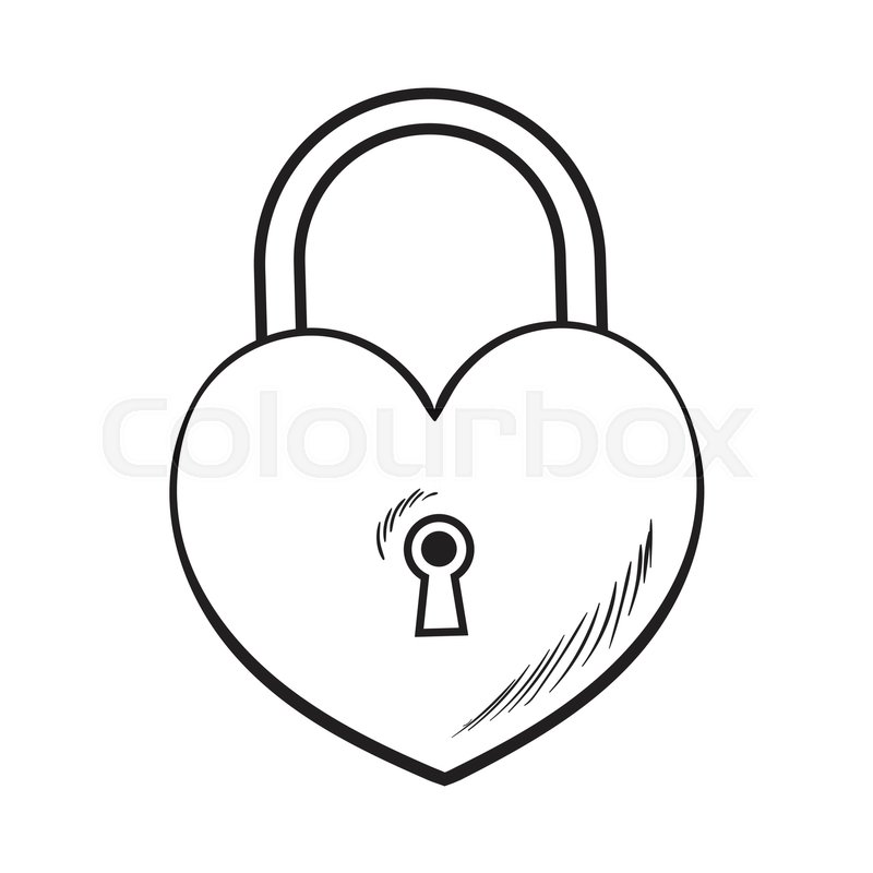 800x800 Traditional Heart Shaped Padlock For Stock Vector Colourbox