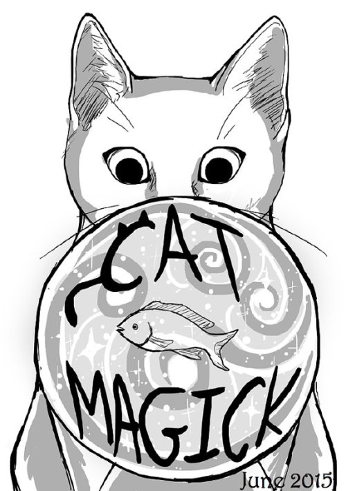 500x710 Wiccan Drawing Magical Cat For Free Download
