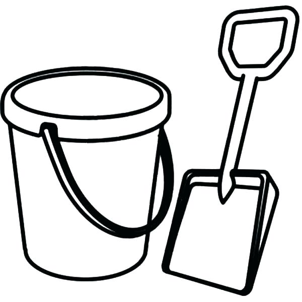 600x600 Sand Bucket And Shovel Coloring