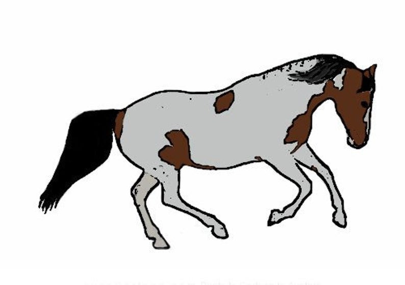 794x559 galloping bay paint horse decalsticker etsy