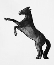 190x228 Rising Polygon Horse Retro Shirt Gift Paint Pony