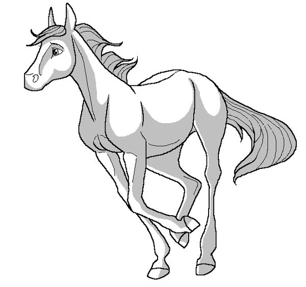 600x564 Young Horse Lineart Ms Paint