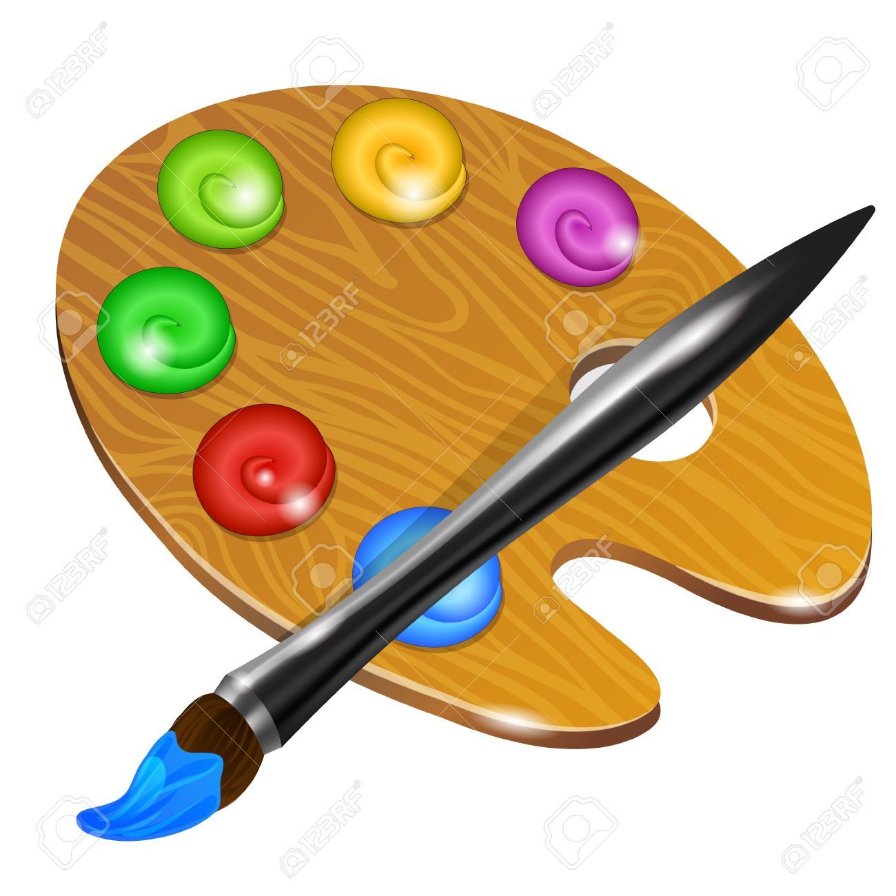 1300x1300 art palette with paint brush for drawing squares paint brushes