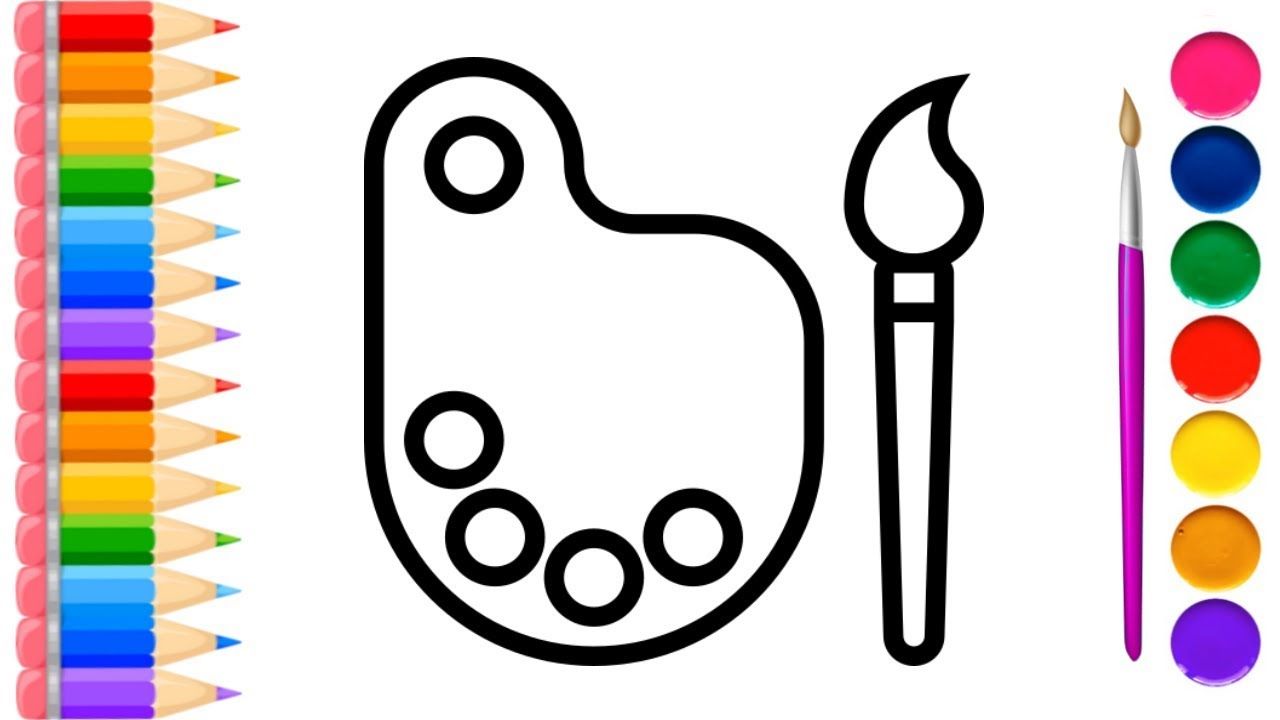 1280x720 Coloring Paint Palette For Kids