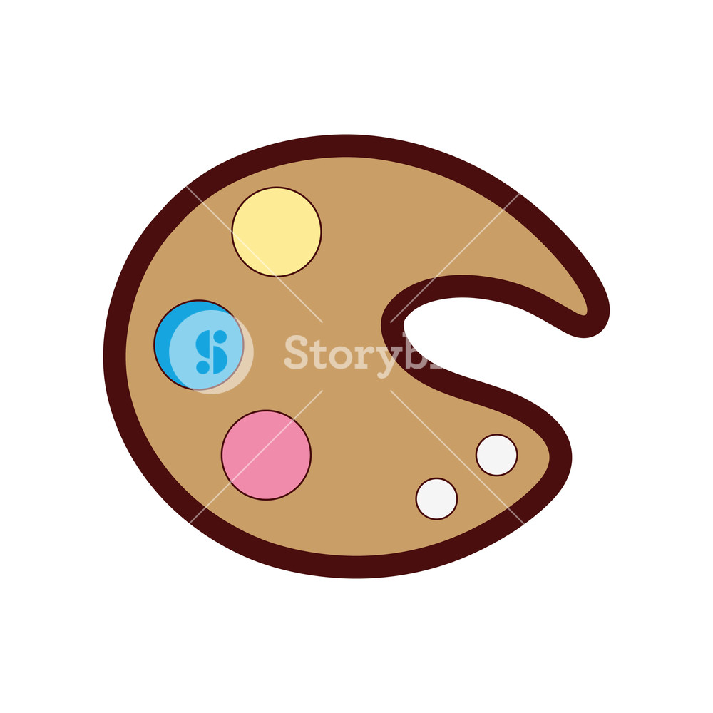 1000x1000 Line Color Art Palette Tool To Paint And Drawing Vector