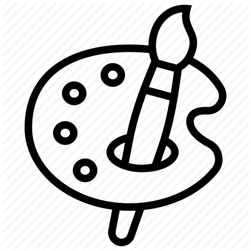 512x512 Art, Art Tools, Brush, Draw, Paint Palette, Painting, School Icon