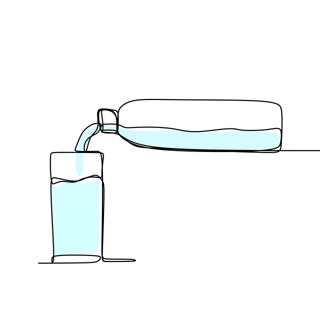 640x640 One Line Drawing Of A Minimalist Design Pair Of Drink Bottles