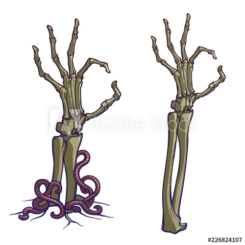 500x500 Zombie Body Language Ok Sign Pair Of Skeleton Hands Rising
