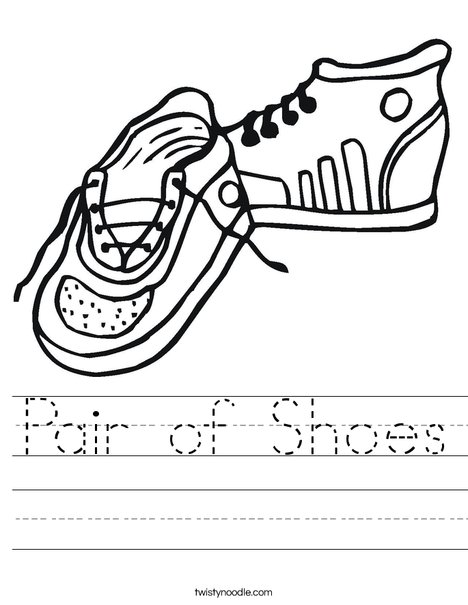 468x605 Pair Of Shoes Worksheet