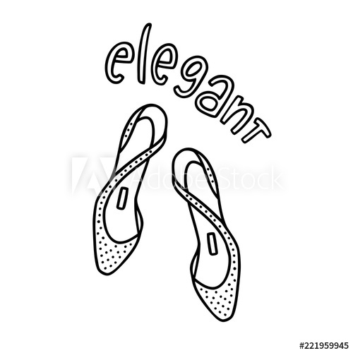 500x500 Pair Of Lady's Shoes With A Handwritten Word Elegant