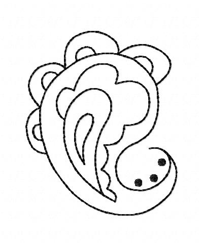 400x488 Free! Paisley Outline