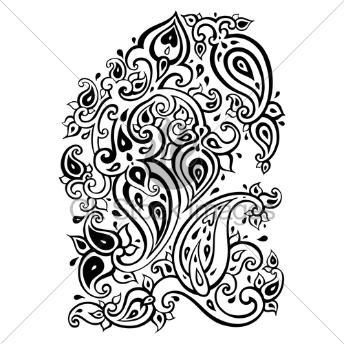 500x500 Paisley Background Hand Drawn Ornament Gl Stock Images