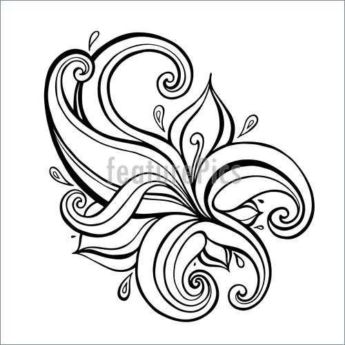 500x500 Paisley Background Hand Drawn Ornament