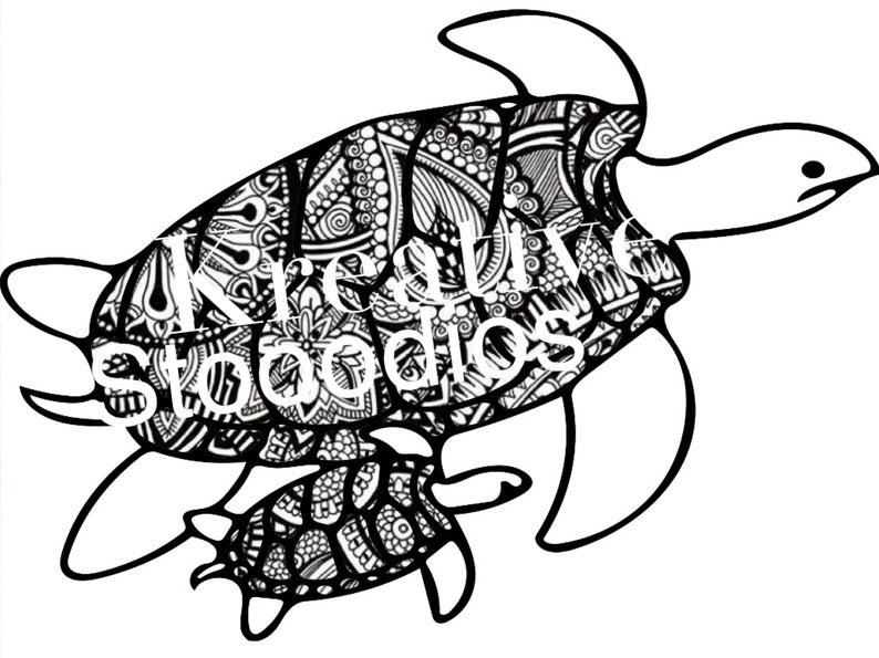 794x595 Paisley Turtle Zentangle Etsy