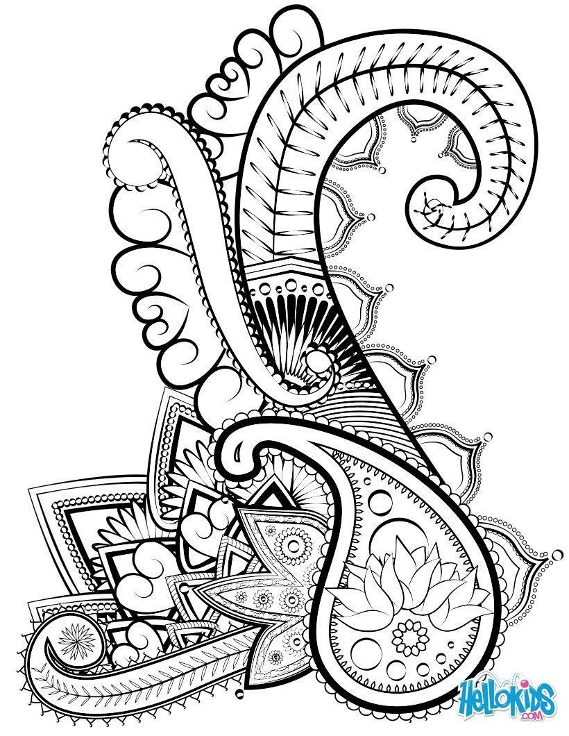 820x1060 Easy Paisley Coloring Pages Fun Time