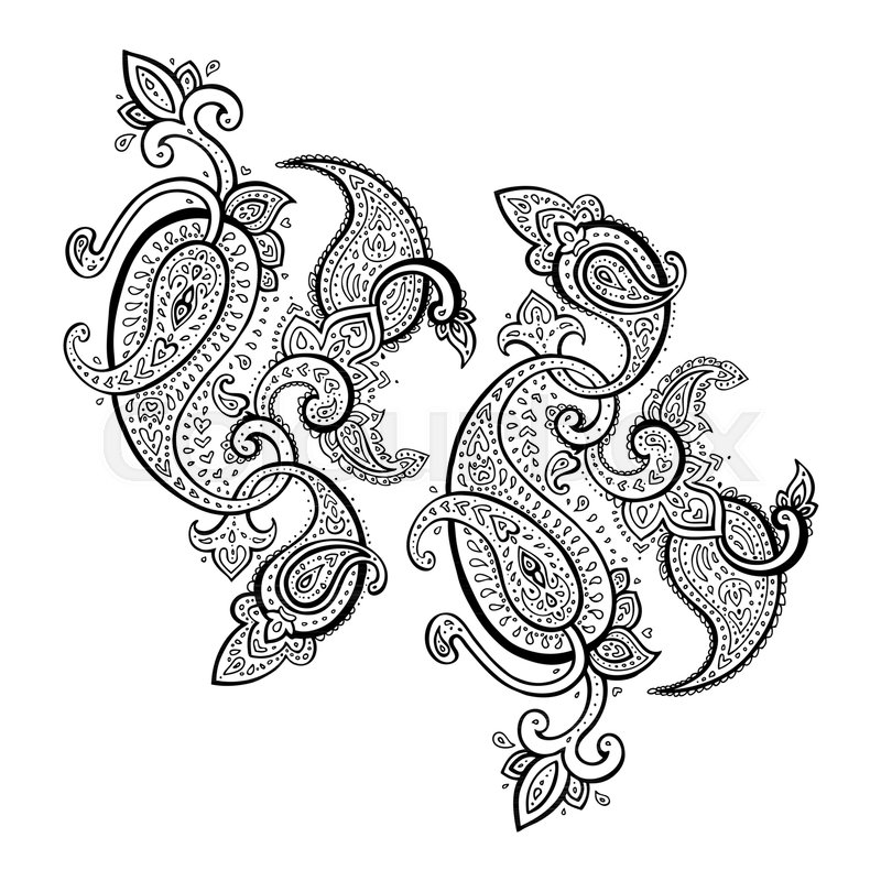 800x800 Paisley Background Hand Drawn Stock Vector Colourbox