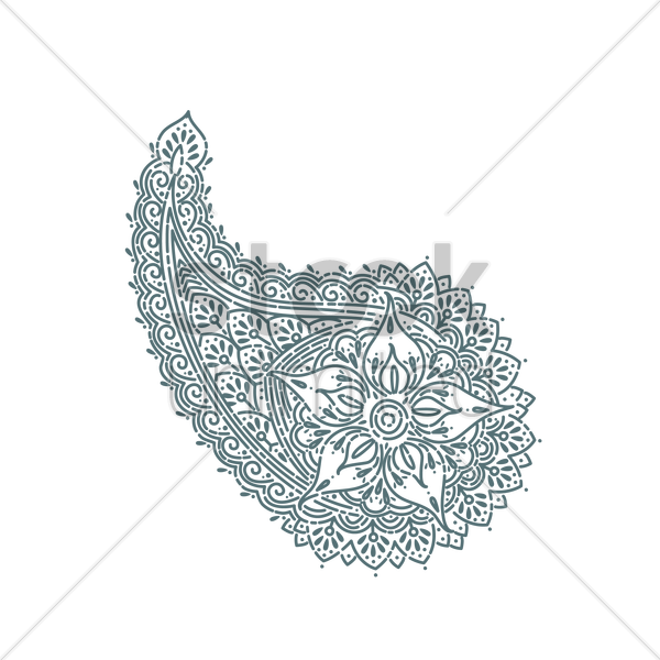 600x600 Paisley Motif Vector Image