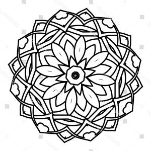 300x300 Photostock Vector Ethnic Floral Doodle Background Pattern Circle