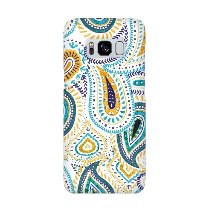 700x700 Playful Yellow Blue Paisley Drawing For Slimfit Galaxy