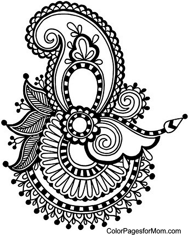 610x756 Adult Paisley Coloring Pages Printable