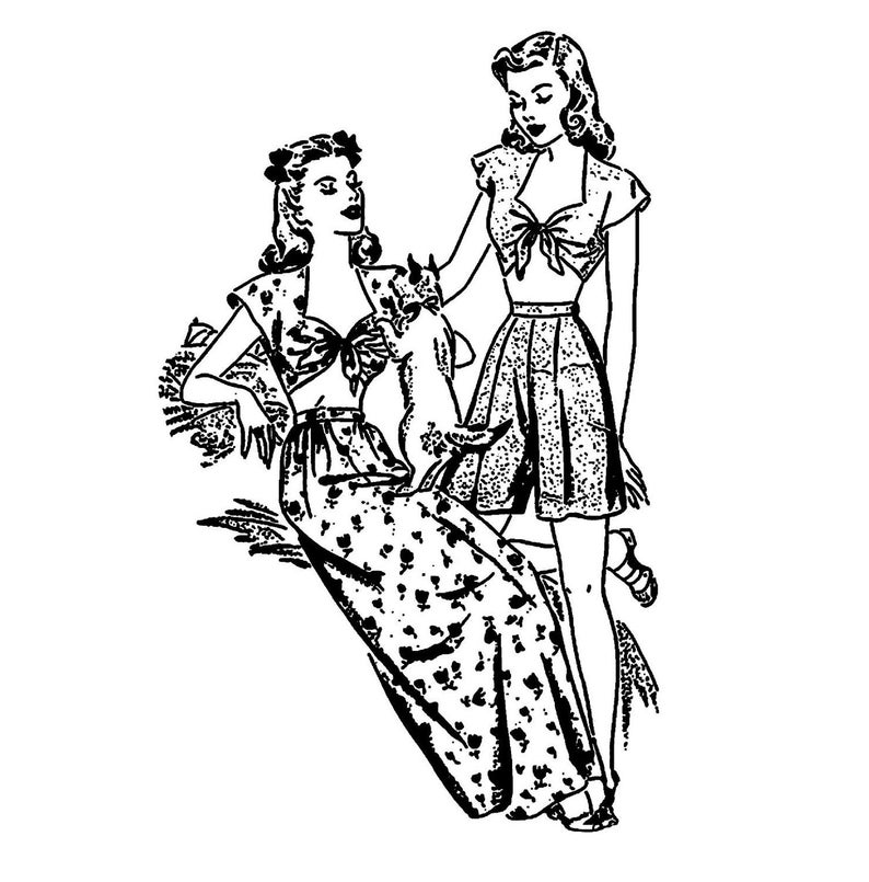 794x805 Vintage Fashion Teens From Thirties Pajama Party Flonz Etsy