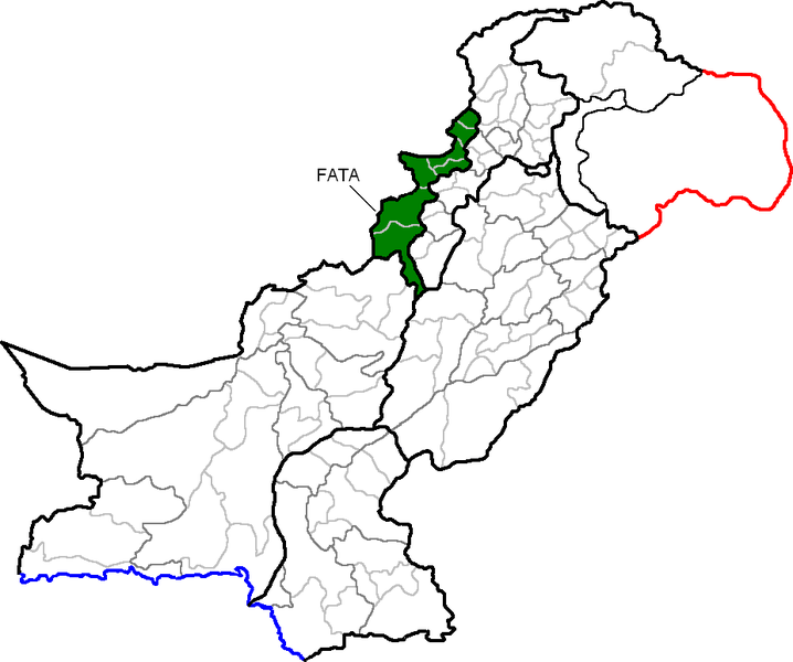 718x600 filemap of pakistan, with federally administered tribal areas