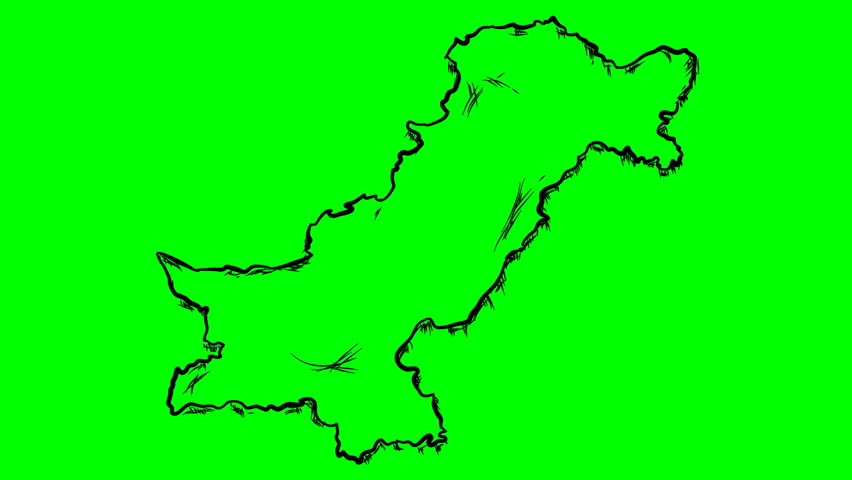 852x480 Pakistan Drawing Outline Map On Stock Footage Video