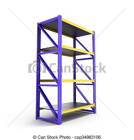 450x470 Single Pallet Rack, Isolated On White