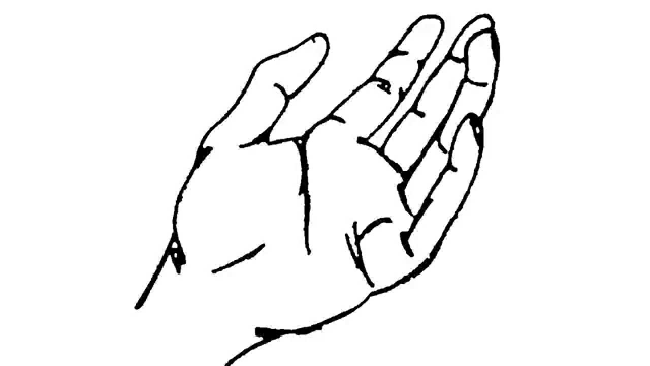 1280x720 How To Draw A Hand Palm Up Step