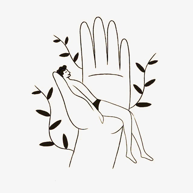 640x640 Man Lying On The Palm Of Your Hand, Man Clipart, Hand, Leaves Png