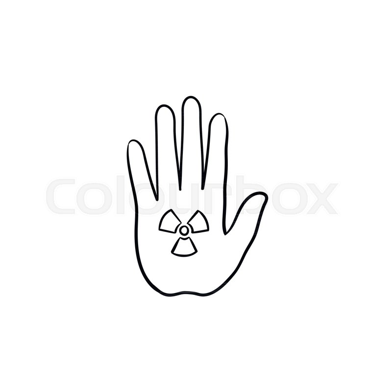 800x800 Stop Hand Sign With Ionizing Radiation Stock Vector Colourbox