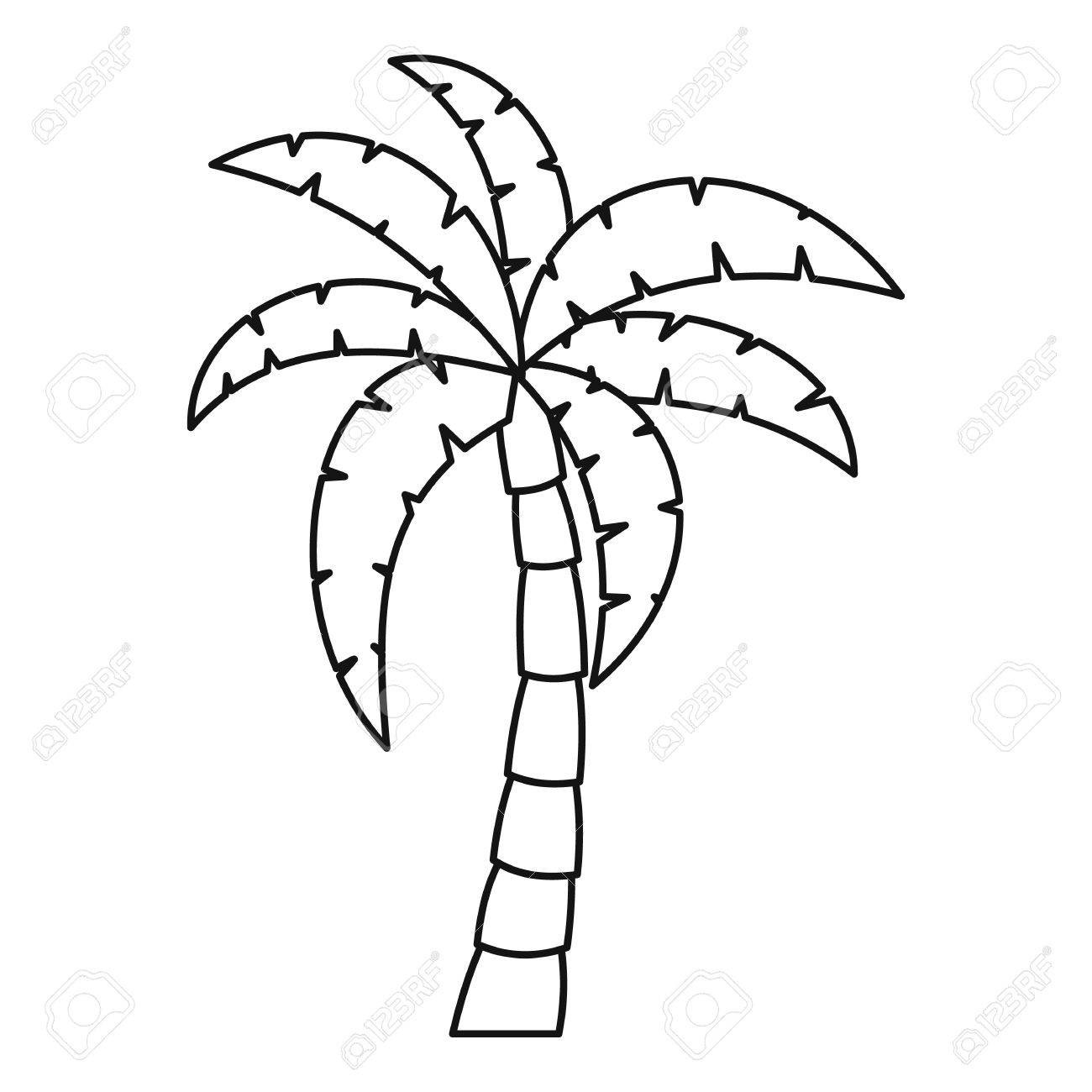 1300x1300 Palm Tree Coconut With Leaves Hand Drawn Style Design