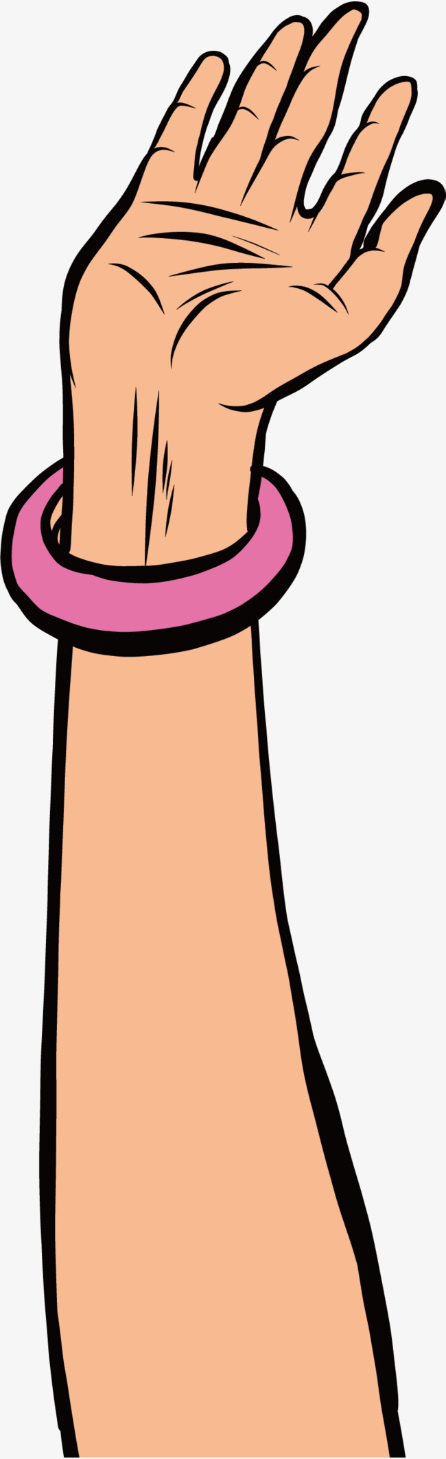 650x2126 Vector Hand Painted Beautiful Palm, Pretty Palm, Vector Diagram