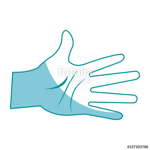 500x500 Drawing Hand Man Palm Showing Five Finger Vector Illustration