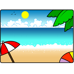 250x250 Cartoon Beach Step