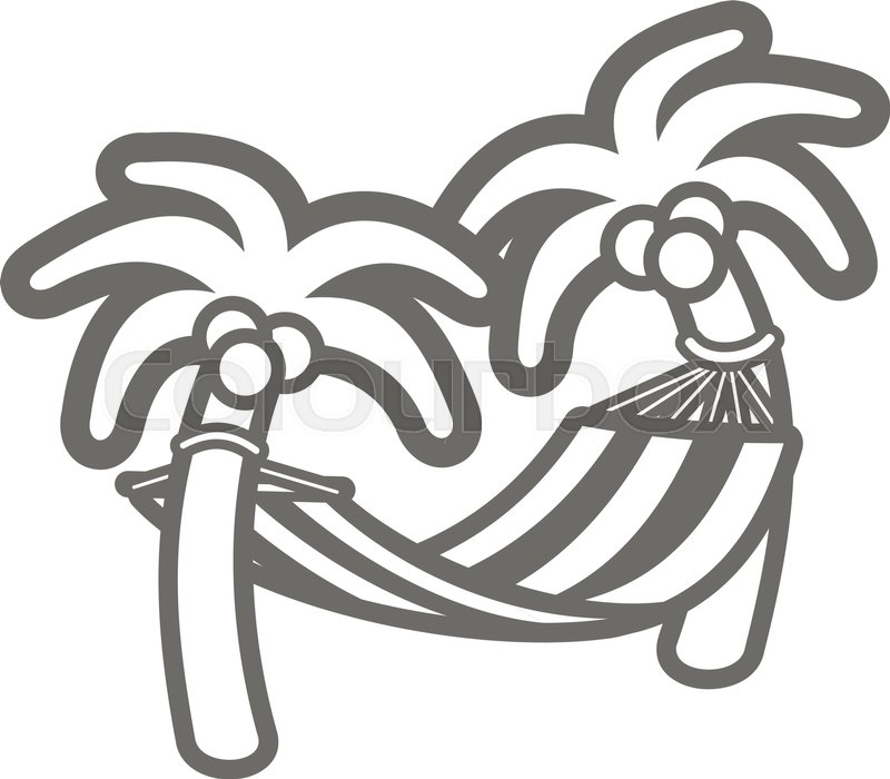 800x700 Hammock With Palm Trees On Beach Stock Vector Colourbox