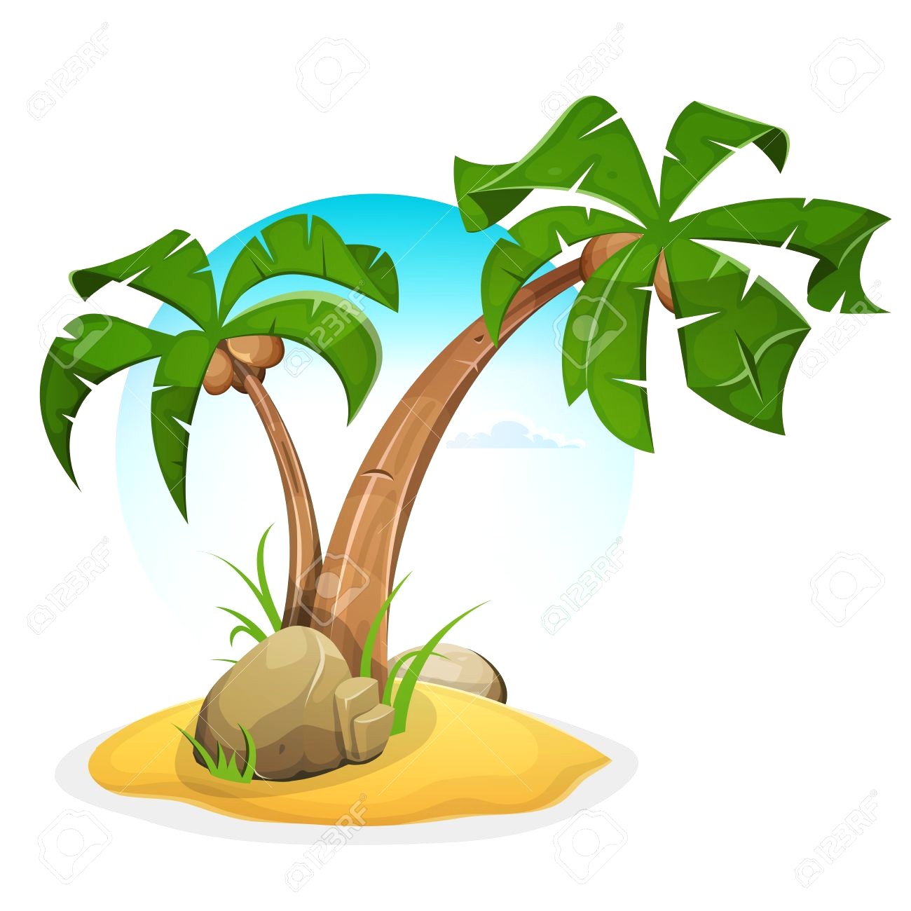 1300x1300 Palm Tree Cartoon Drawing