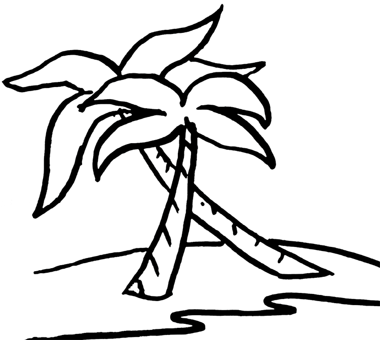 750x672 Beach Drawing Tree For Free Download