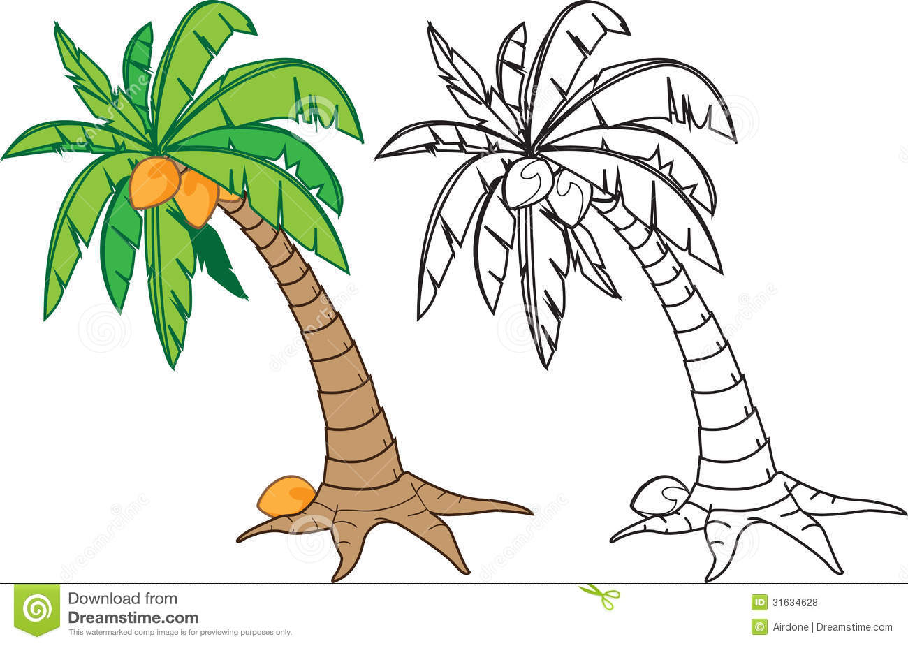 1300x925 How To Draw A Cartoon Palm Tree Free