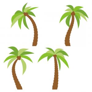 300x300 Palm Trees Silhouette Vector Drawing