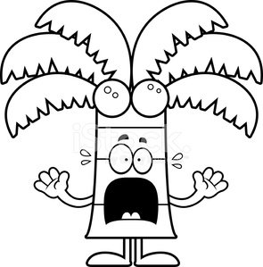 295x299 Scared Cartoon Palm Tree Stock Vectors