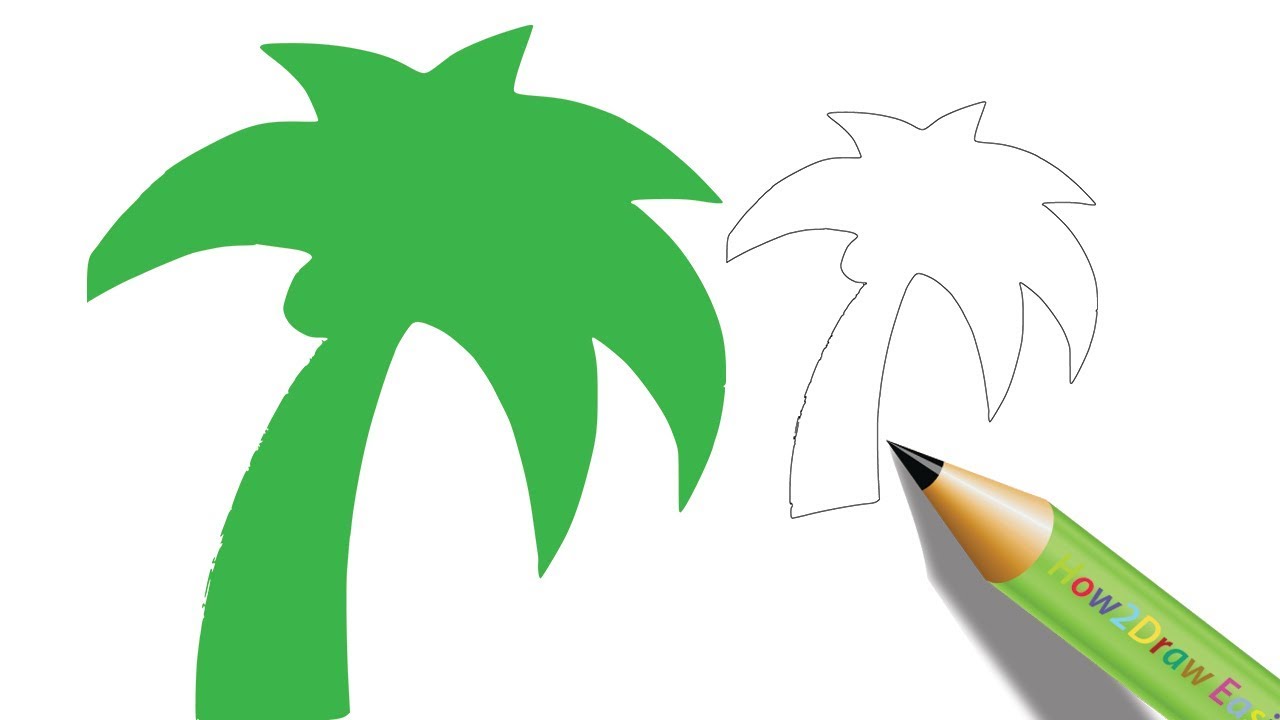 1280x720 How To Draw A Palm Tree Easy Step