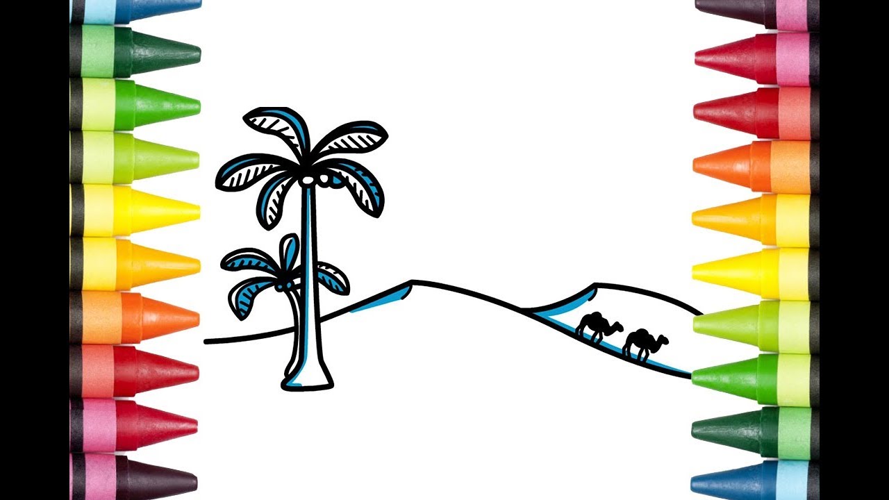 1280x720 How To Draw A Palm Tree Easy Step