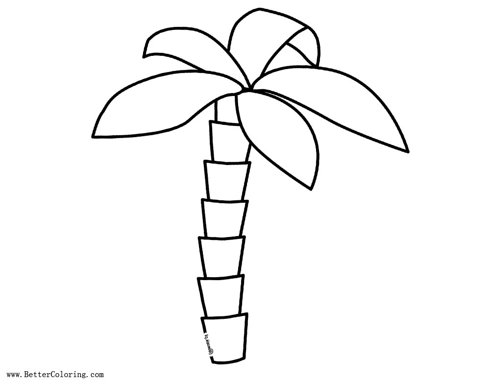 1000x780 Palm Tree Coloring Pages Simple Drawing