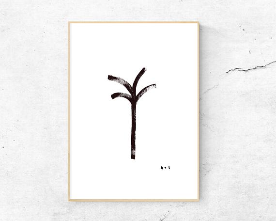 570x456 Palm Tree Painting Simple Digital Download Print