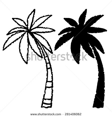 450x470 Palm Tree Drawing Clip Art