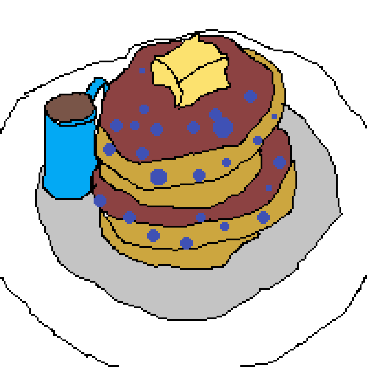 1200x1200 Collection Of Free Pancake Drawing Blueberry Download On Ui Ex