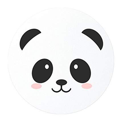 425x428 Cute Panda Bear Drawing Face Mouse Pad, Round Mouse